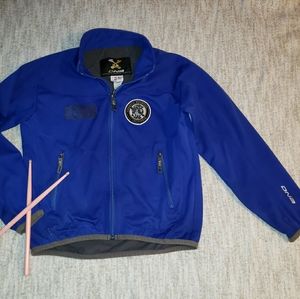 DESCENTE blue and grey jacket customized for Mammoth Mountain California